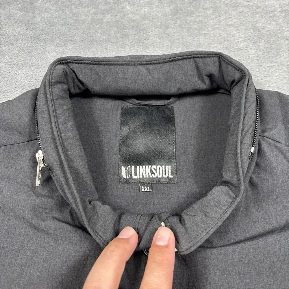 Linksoul Full Zip Golf Jacket Mens 2XL Sly Lightweight Windbreaker Packable Hood